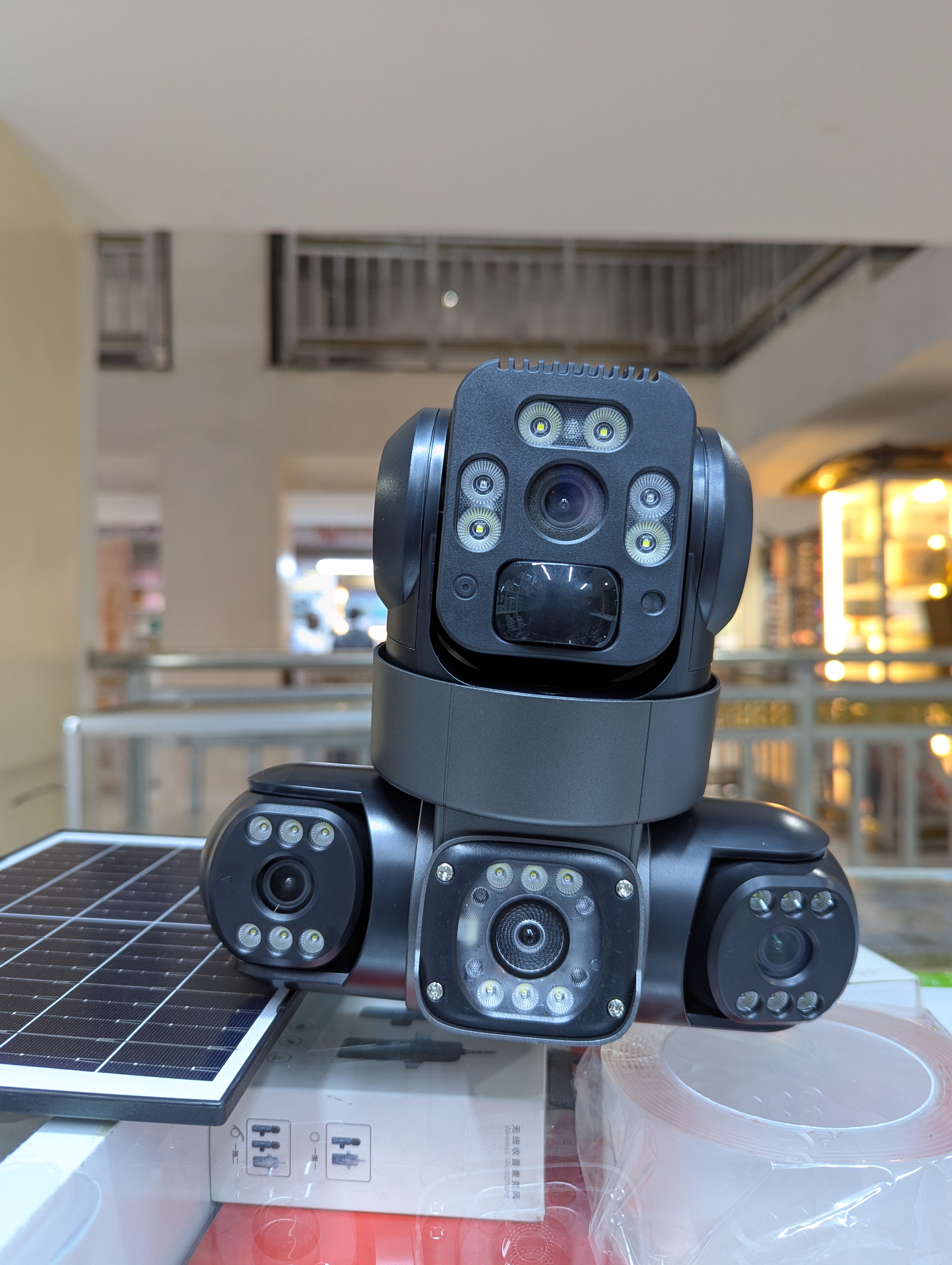 Wifi 3Lens solar CCTV camera 