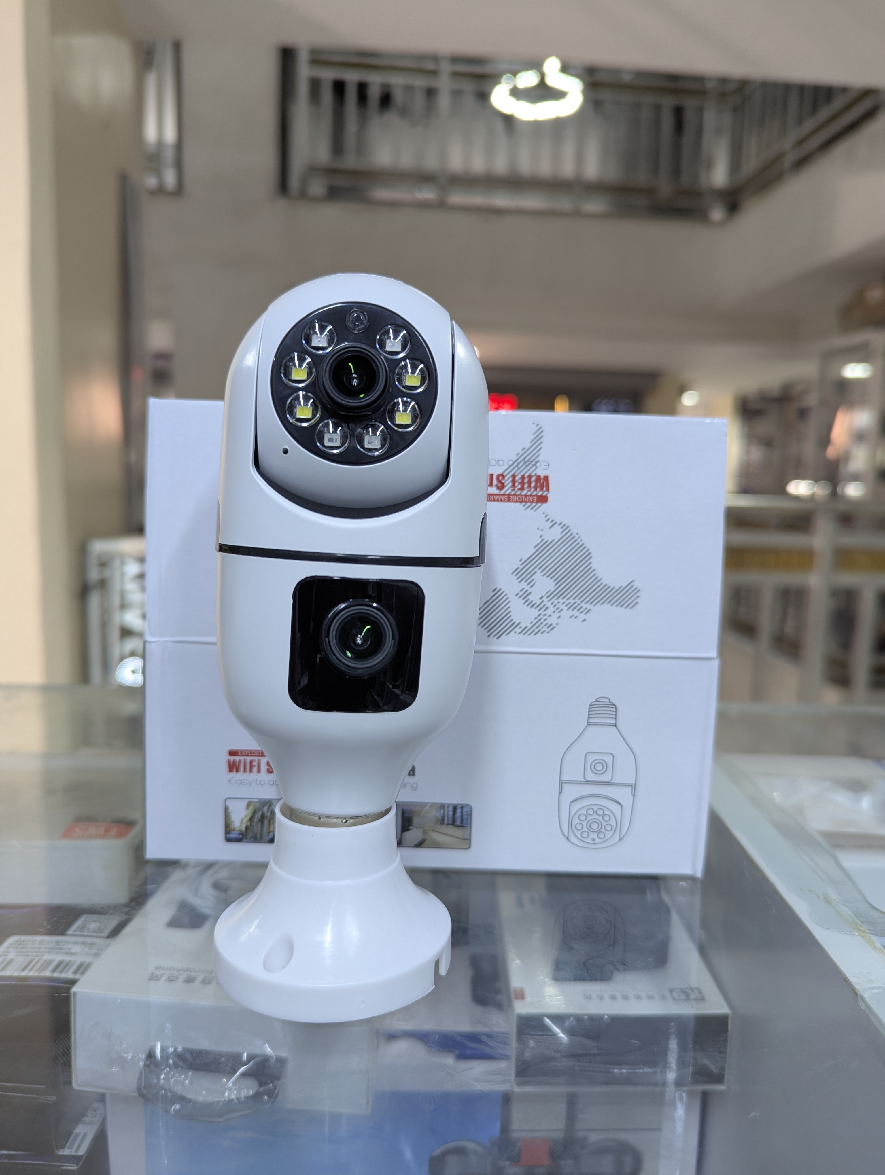 Dual lens Bulb CCTV wifi Camera 